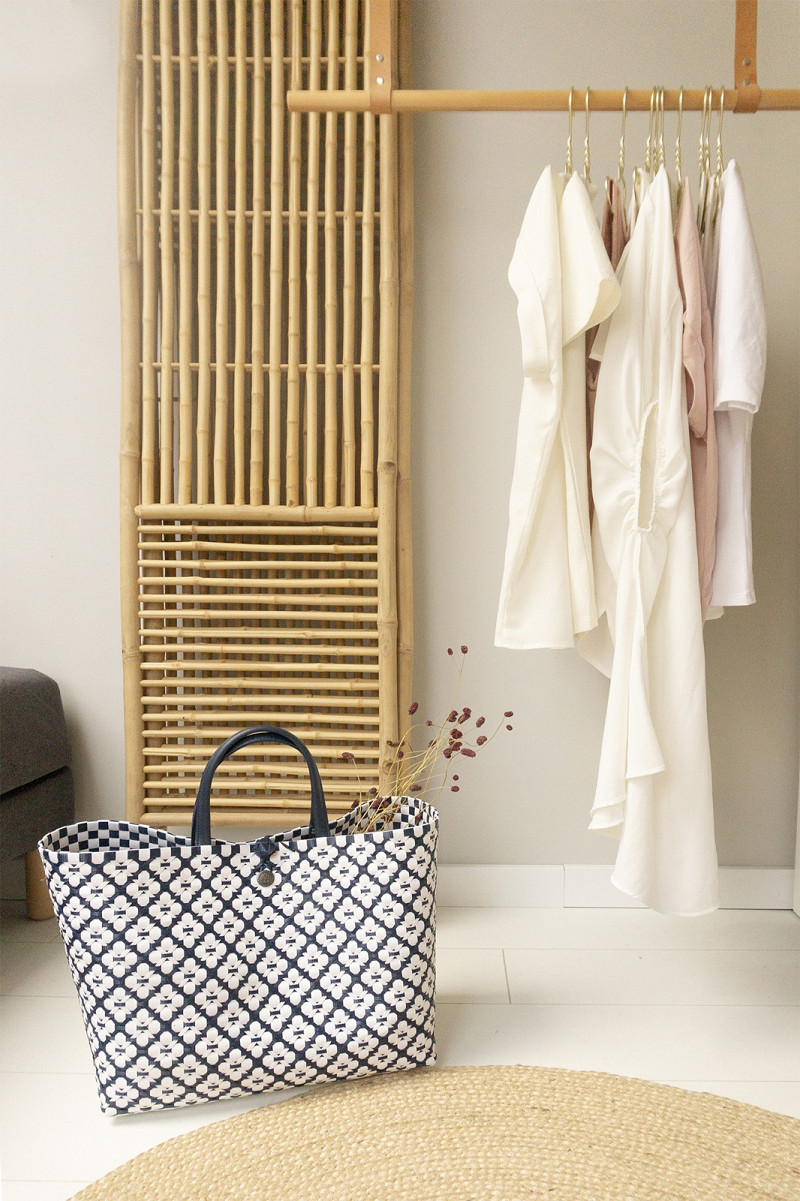 Handed By Motif Bag - Shopper Einkaufskorb Grösse / Siz L - Farbe Navy