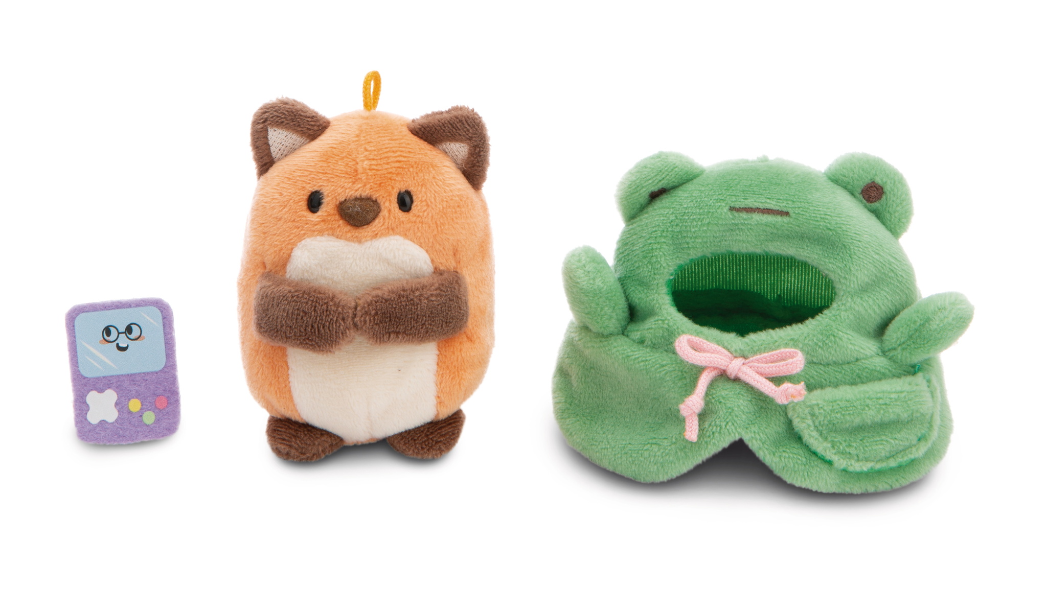 Nici Kuscheltier Set mymochi Fuchs Geeks mit Video Spiel und Froschkostüm 8cm 