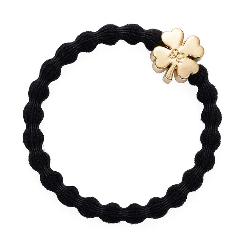 by Eloise Gold Clover Leaf Black · Kleeblatt · Haargummi 