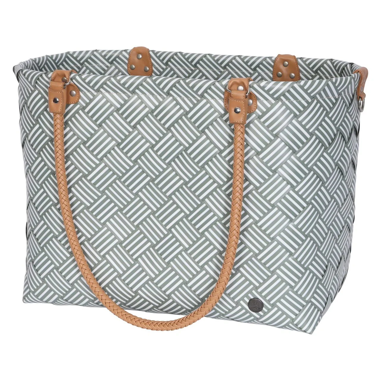 Handed By Sainte Maxime Shopper gestreift Farbe: Sage Grün
