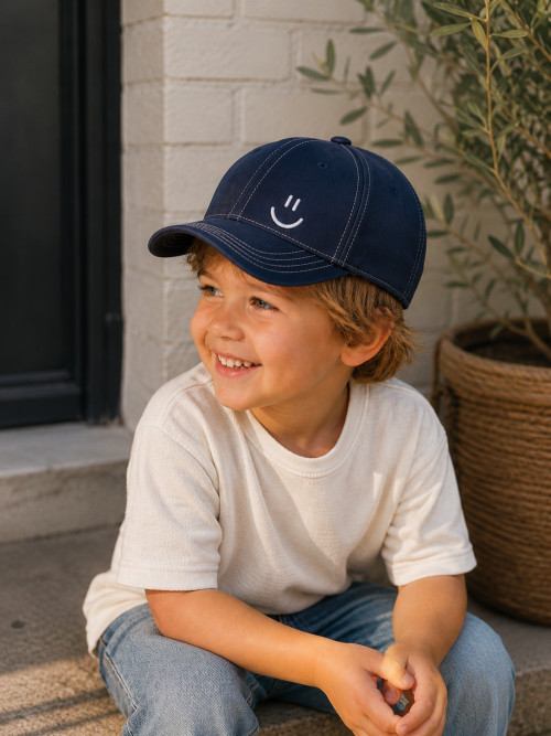JEP KIDS Kappe in navy - dunkelblau mit Smiley 
