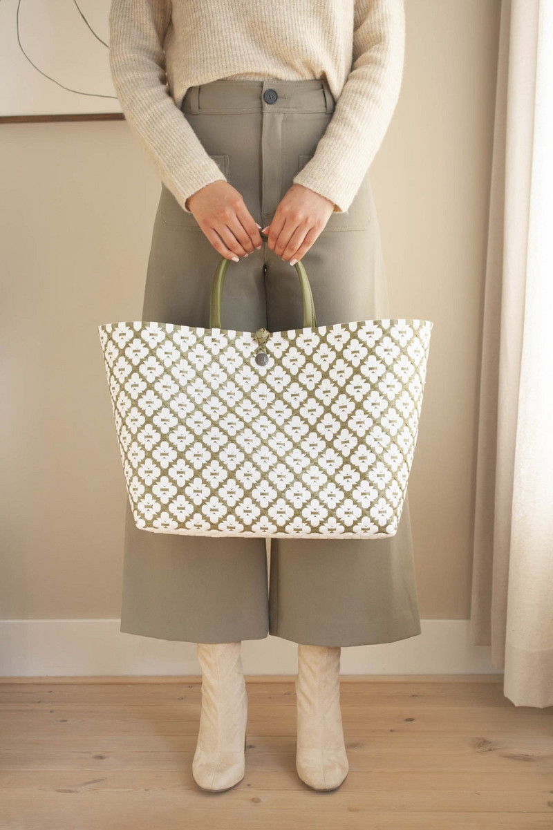 Handed By - Motif Bag - Shopper Einkaufskorb Grösse  L /  Farbe Olive