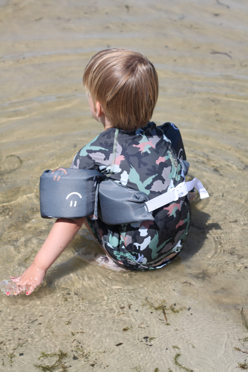 JEP KIDS - SLIPSTOP Schwimmweste - Puddle Jumper Smiley Grey - Grau