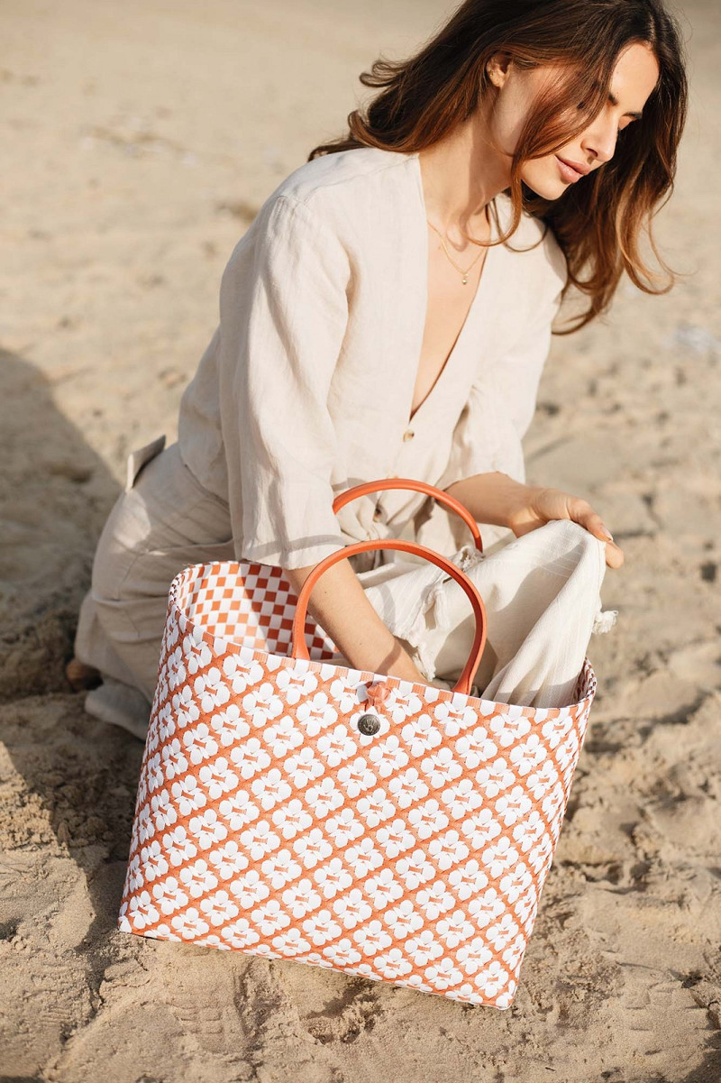 Handed By Motif Bag - Shopper Einkaufskorb Grösse / Siz L - Farbe Rust - Orange