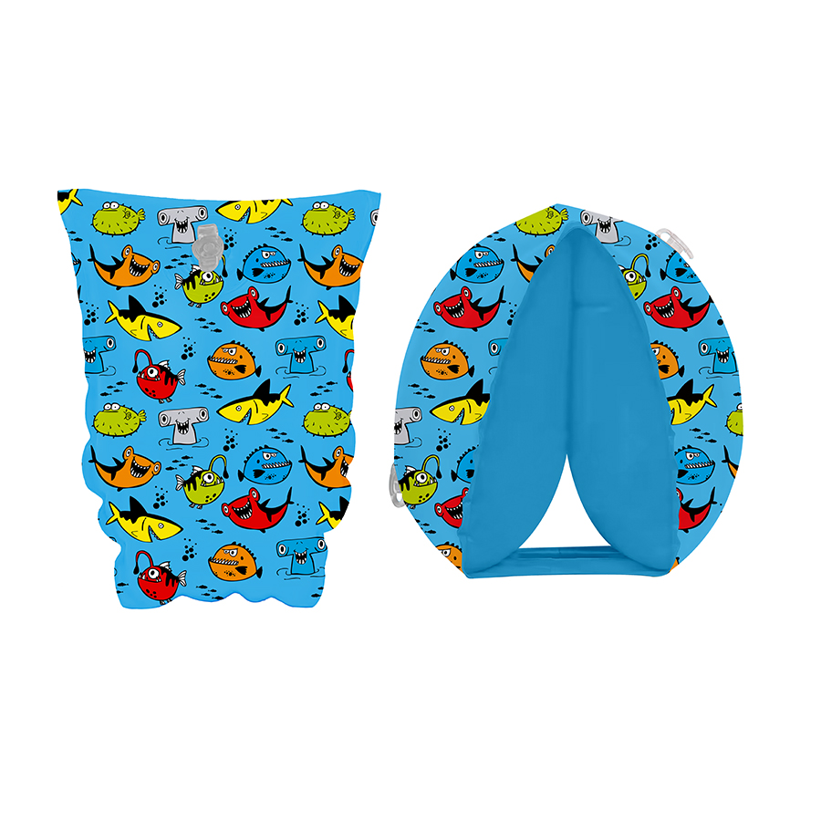 Slipstop Schwimmflügel Aquatic -  Blau mit Fischen