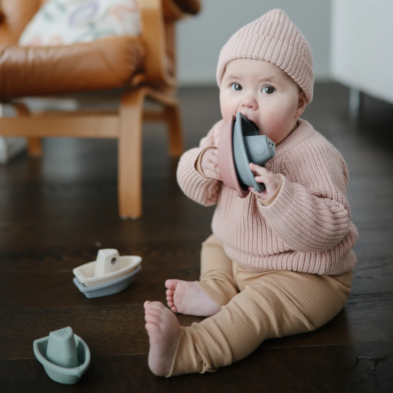 Mushie Bath Boats Rustic - Badewannenspielzeug Boote